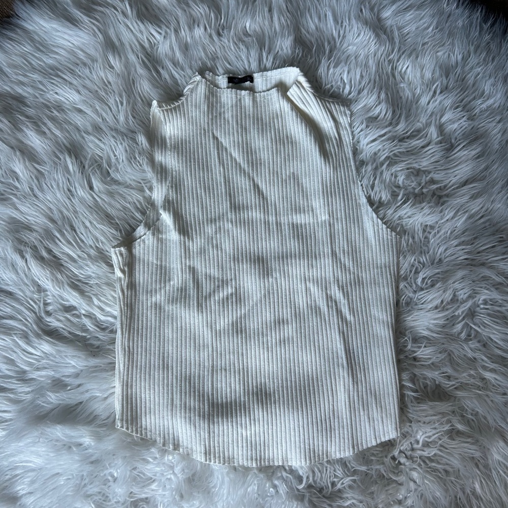 Wild Fable Ribbed White Top
